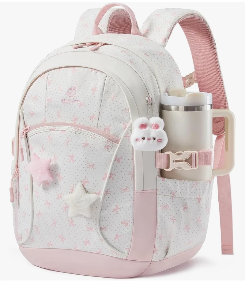 School Backpack for Teen Girls & Kids, Lightweight Large Capacity Waterproof w/ 15.6" Laptop Compartment, Cute Ergonomic Bag for Elementary Middle School