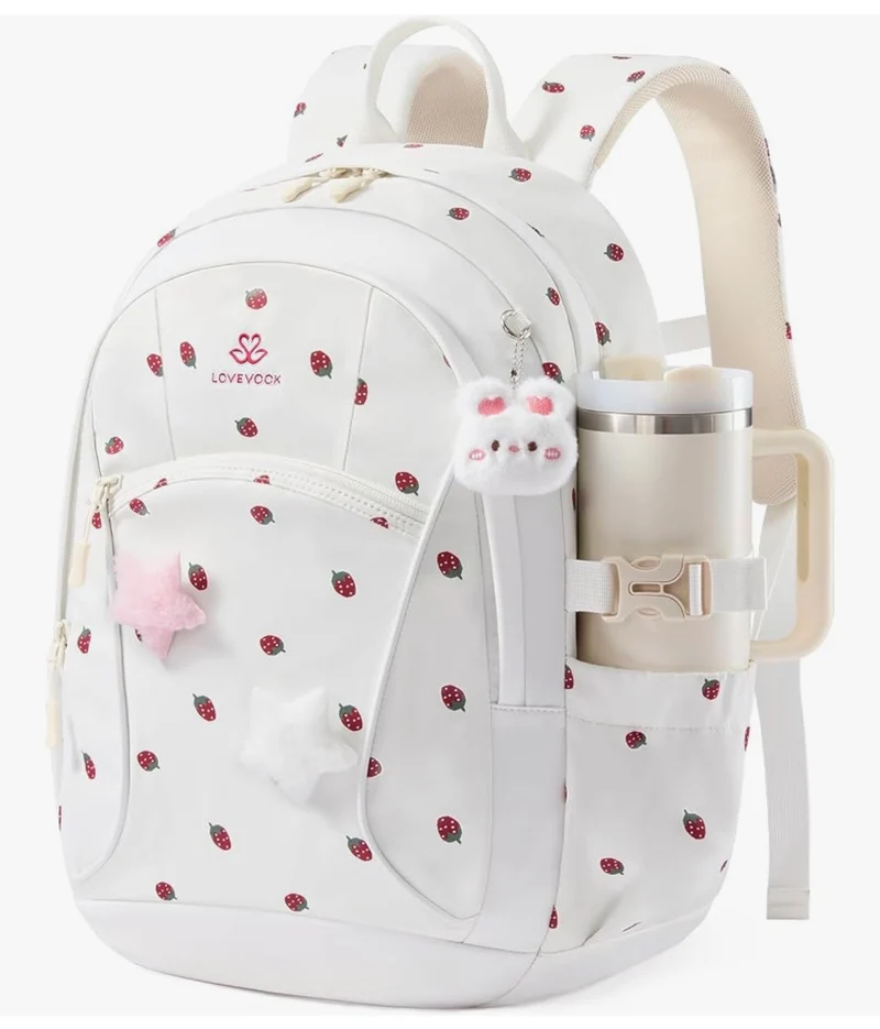 School Backpack for Teen Girls & Kids, Lightweight Large Capacity Waterproof w/ 15.6" Laptop Compartment, Cute Ergonomic Bag for Elementary Middle School
