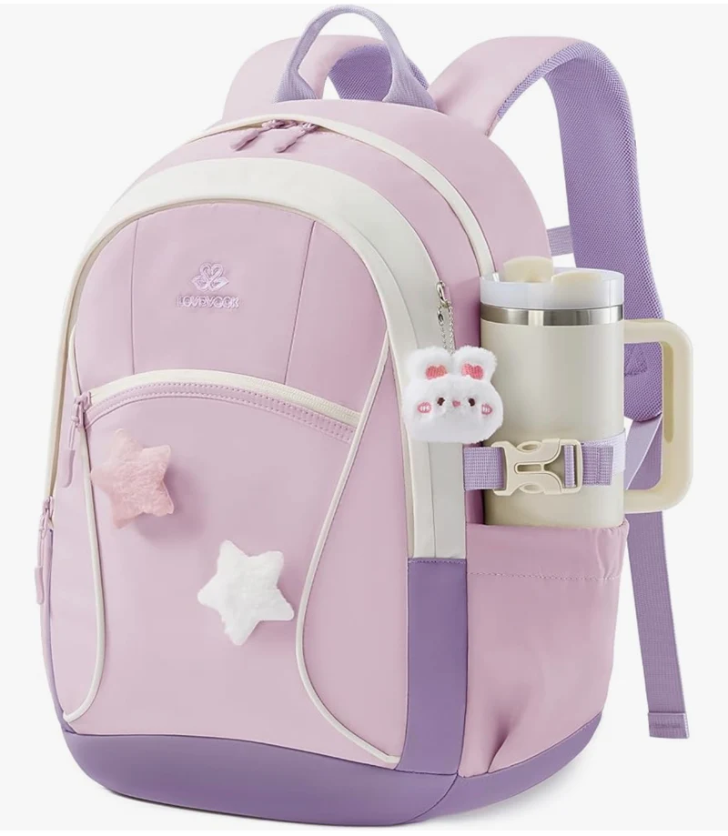 School Backpack for Teen Girls & Kids, Lightweight Large Capacity Waterproof w/ 15.6" Laptop Compartment, Cute Ergonomic Bag for Elementary Middle School
