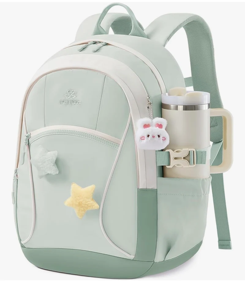 School Backpack for Teen Girls & Kids, Lightweight Large Capacity Waterproof w/ 15.6" Laptop Compartment, Cute Ergonomic Bag for Elementary Middle School