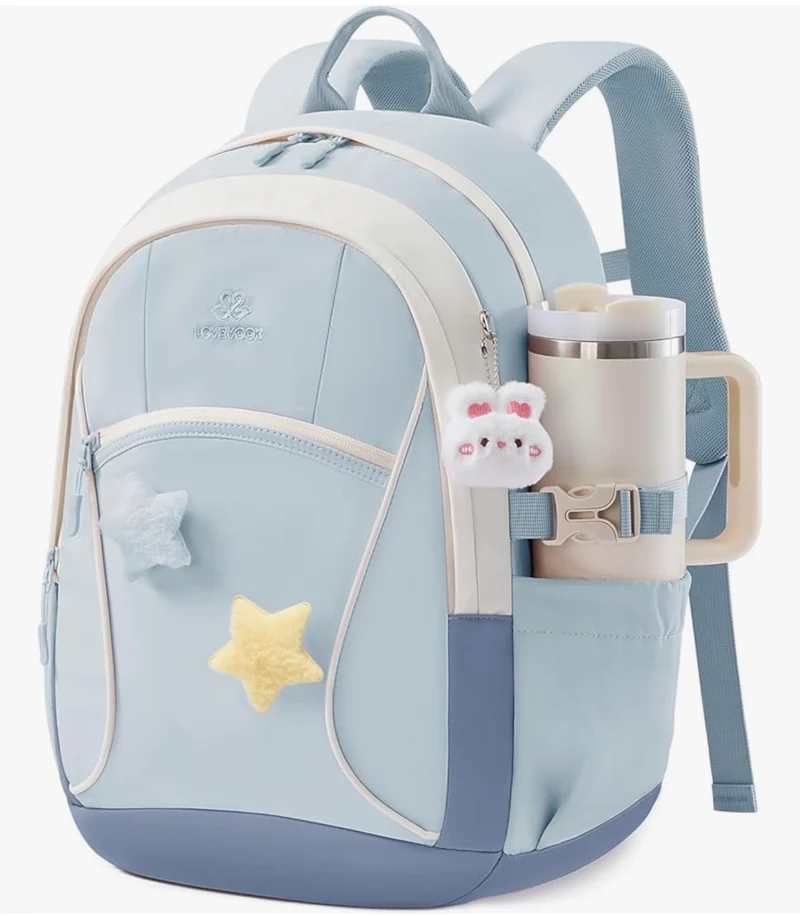 School Backpack for Teen Girls & Kids, Lightweight Large Capacity Waterproof w/ 15.6" Laptop Compartment, Cute Ergonomic Bag for Elementary Middle School