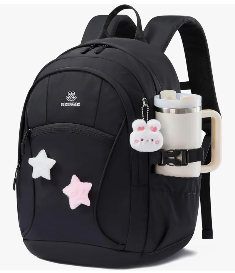 School Backpack for Teen Girls & Kids, Lightweight Large Capacity Waterproof w/ 15.6" Laptop Compartment, Cute Ergonomic Bag for Elementary Middle School
