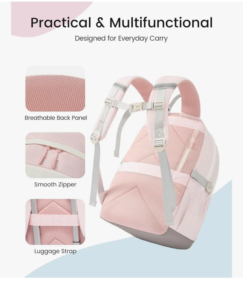 School Backpack for Teen Girls & Kids, Lightweight Large Capacity Waterproof w/ 15.6" Laptop Compartment, Cute Ergonomic Bag for Elementary Middle School