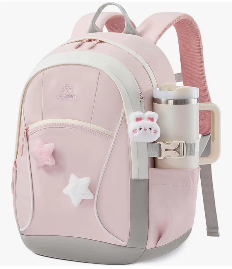 School Backpack for Teen Girls & Kids, Lightweight Large Capacity Waterproof w/ 15.6" Laptop Compartment, Cute Ergonomic Bag for Elementary Middle School