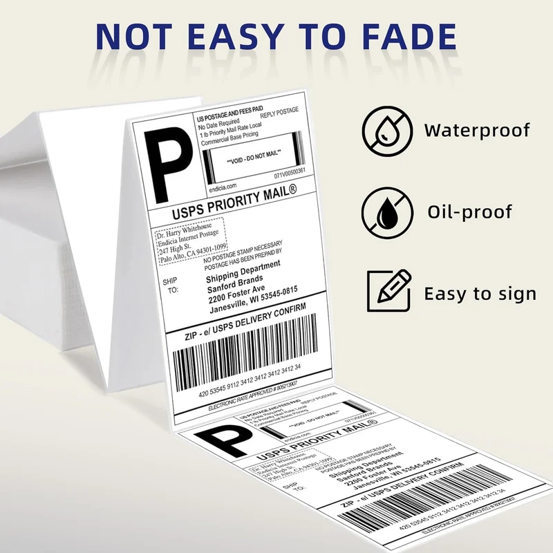 4x6" Shipping Labels Thermal Printer Stickers - (10000 Sheets)