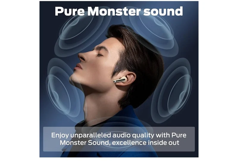 Monster AirLinks Wireless Earbuds, Bluetooth 5.3 Hi-Fi Stereo Sound, Type-C Fast Charging, Touch Control, IPX6 Waterproof in-Ear Headphones, 30 Hours Playback