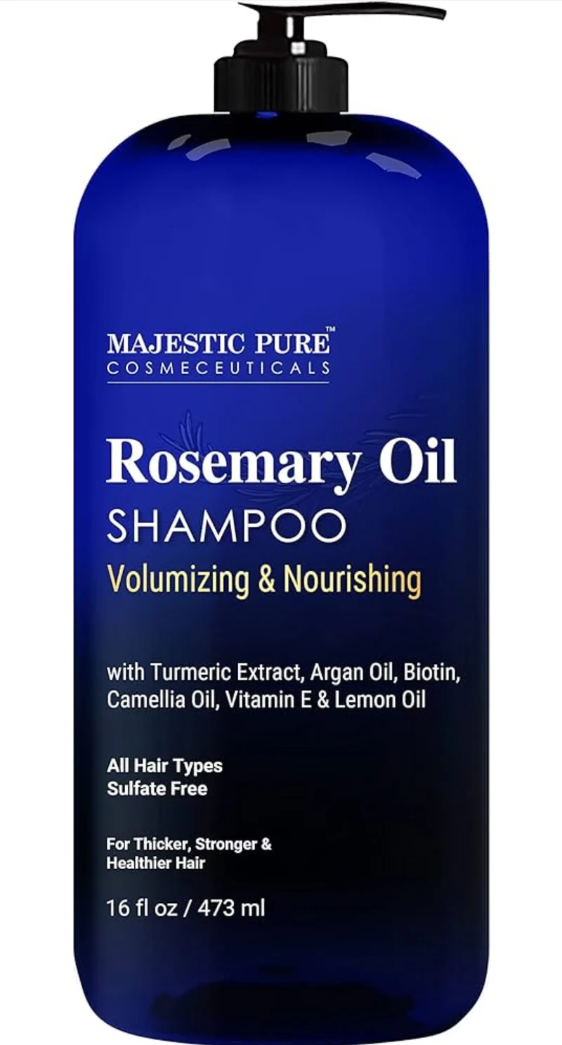 Pure Rosemary Oil Shampoo for Hair Growth - Volumizing & Nourishing Shampoo - w/ Vitamin E & Argan Oil - Sulfate Free, for Men & Women - 16 fl oz (Pack of 2)