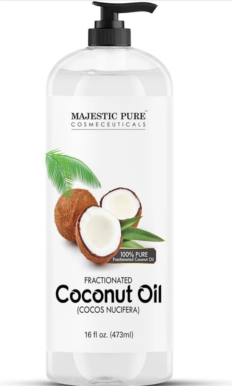 Pure Fractionated Coconut Oil – Lightweight Liquid Carrier Oil for Essential Oils, Massage, Skin, Hair & DIY Personal Care Applications -(16 Fl Oz)
