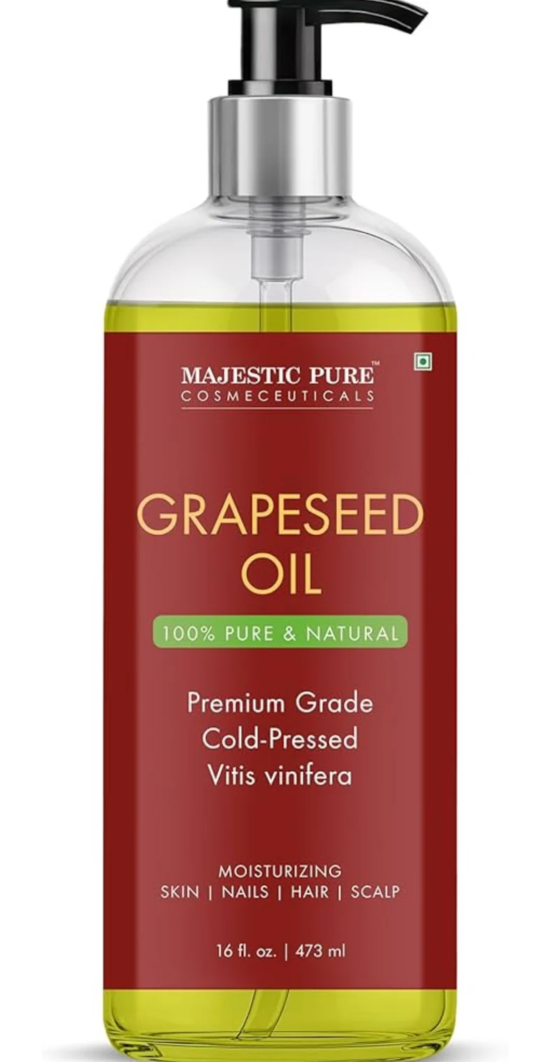 Pure Grapeseed Oil - 100% Pure & Natural - Premium Grade, Cold-Pressed, Hexane-Free Carrier Oil for Skin, Hair and Body - Moisturizing Skin - 16 Fl Oz