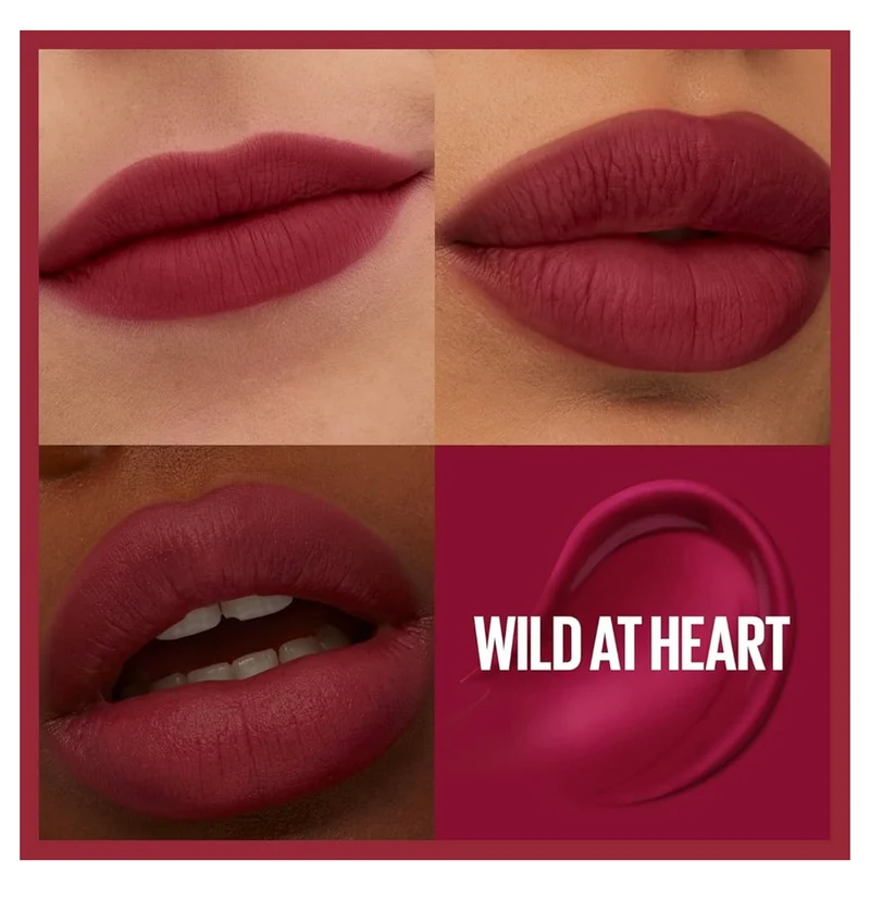 MAYBELLINE Super Stay Teddy Lip Tint, Long Lasting Matte Lipstick For Up To 12HR Wear - (Wild At Heart) 1ct