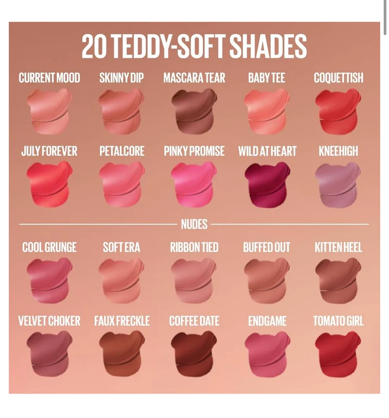 MAYBELLINE Super Stay Teddy Lip Tint, Long Lasting Matte Lipstick for Up To 12HR Wear - (Ribbon Tied) 1ct