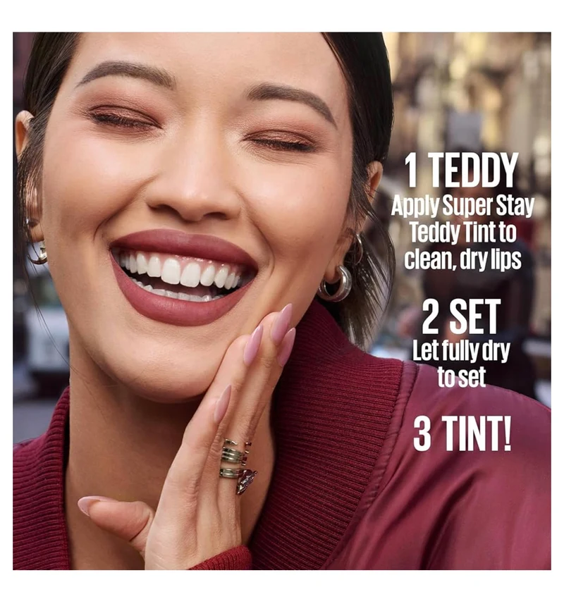 MAYBELLINE Super Stay Teddy Lip Tint, Long Lasting Matte Lipstick for Up To 12HR Wear - (Ribbon Tied) 1ct