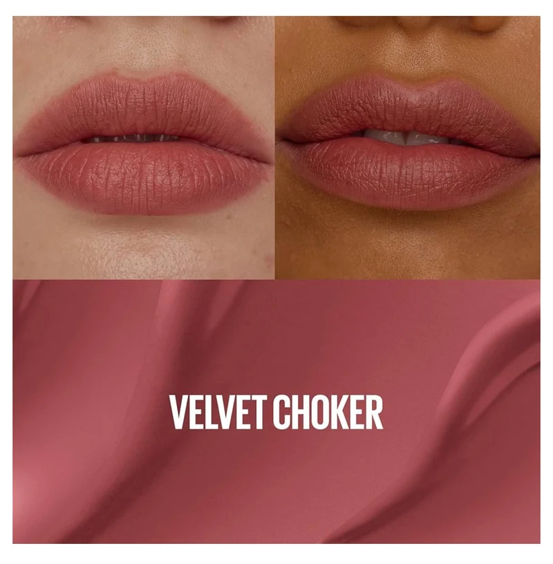 MAYBELLINE Super Stay Teddy Lip Tint, Long Lasting Matte Lipstick for Up To 12HR Wear - (Velvet Choker 1ct