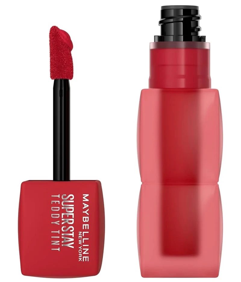 MAYBELLINE Super Stay Teddy Lip Tint, Long Lasting Matte Lipstick for Up To 12HR Wear - (Tomato Girl) 1ct
