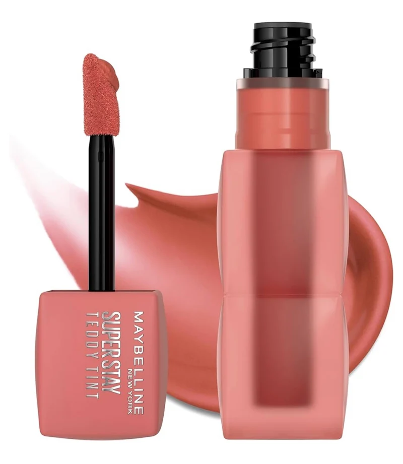 MAYBELLINE Super Stay Teddy Lip Tint, Long Lasting Matte Lipstick For Up To 12HR Wear - (Skinnydip) 1ct