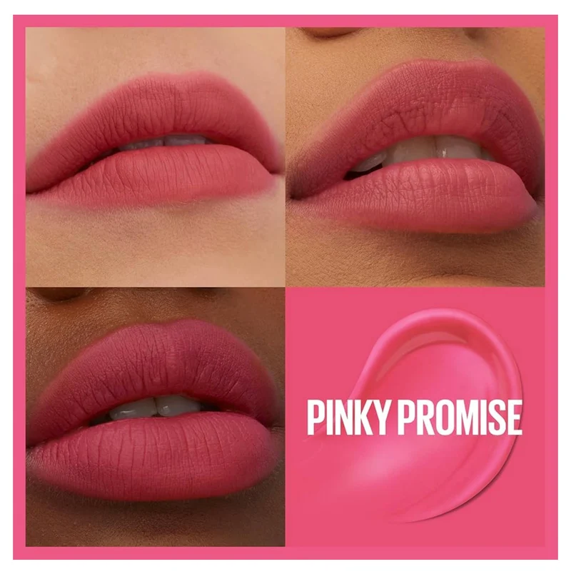 MAYBELLINE Super Stay Teddy Lip Tint, Long Lasting Matte Lipstick For Up To 12HR Wear - (Pinky Promise) 1ct