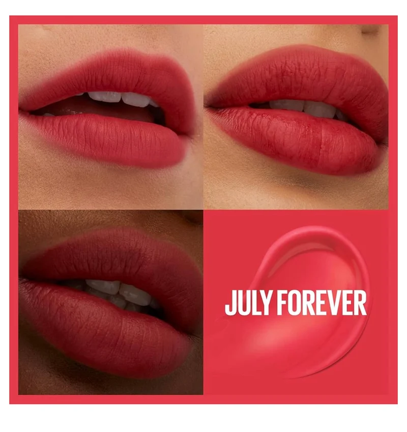 MAYBELLINE Super Stay Teddy Lip Tint, Long Lasting Matte Lipstick For Up To 12HR Wear - (July Forever) 1 ct
