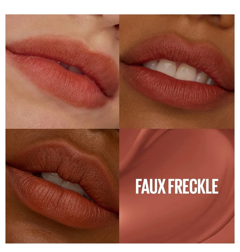 MAYBELLINE Super Stay Teddy Lip Tint, Long Lasting Matte Lipstick for Up To 12HR Wear - (Faux Freckle) 1 ct