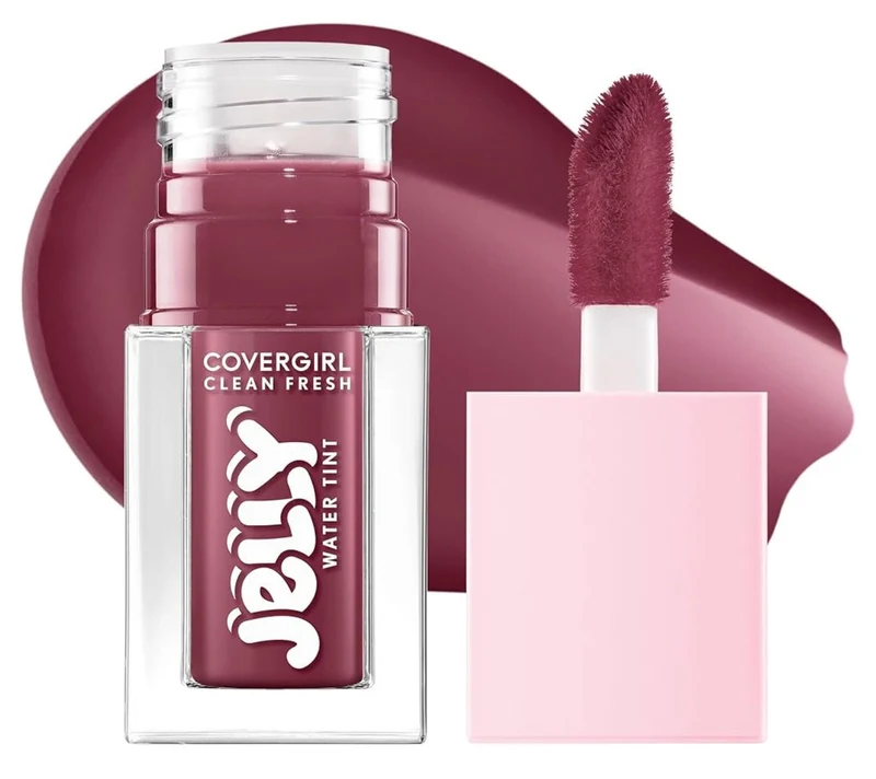 COVERGIRL Clean Fresh Jelly Water Tint, Lip & Cheek Tint, Transfer-Proof, Hydrating - 60 Berry Wiggle - (Violet Plum)