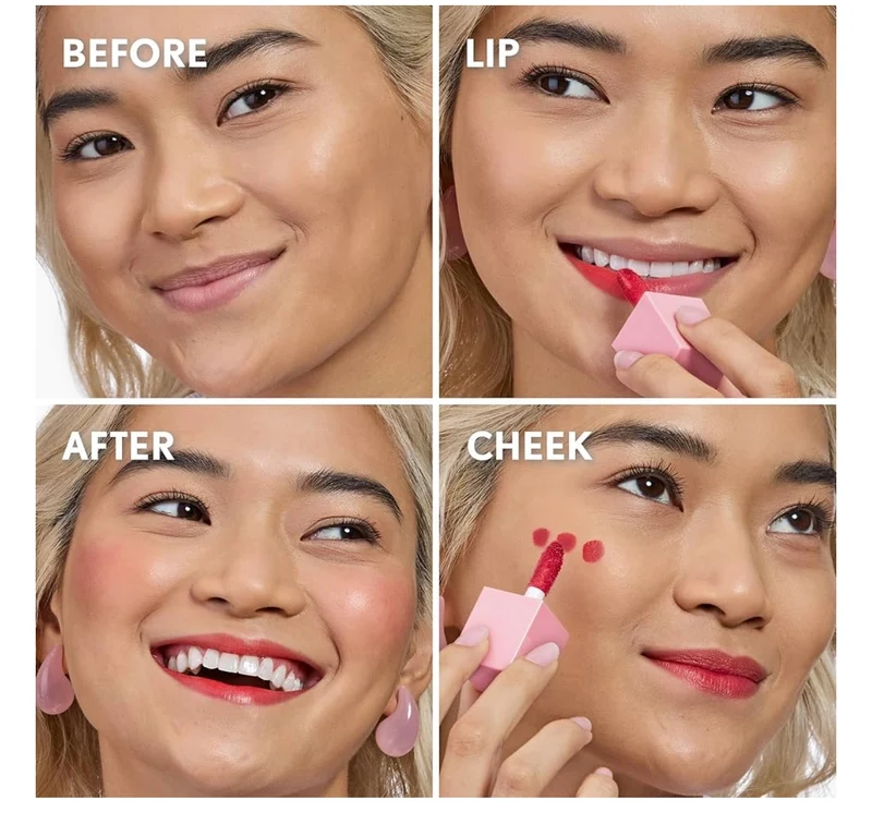 COVERGIRL Clean Fresh Jelly Water Tint, Lip & Cheek Tint, Transfer-Proof, Hydrating - 40 Jelly Nude - (Rosewood Glow)