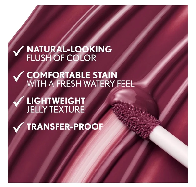 COVERGIRL Clean Fresh Jelly Water Tint, Lip & Cheek Tint, Transfer-Proof, Hydrating - 40 Jelly Nude - (Rosewood Glow)