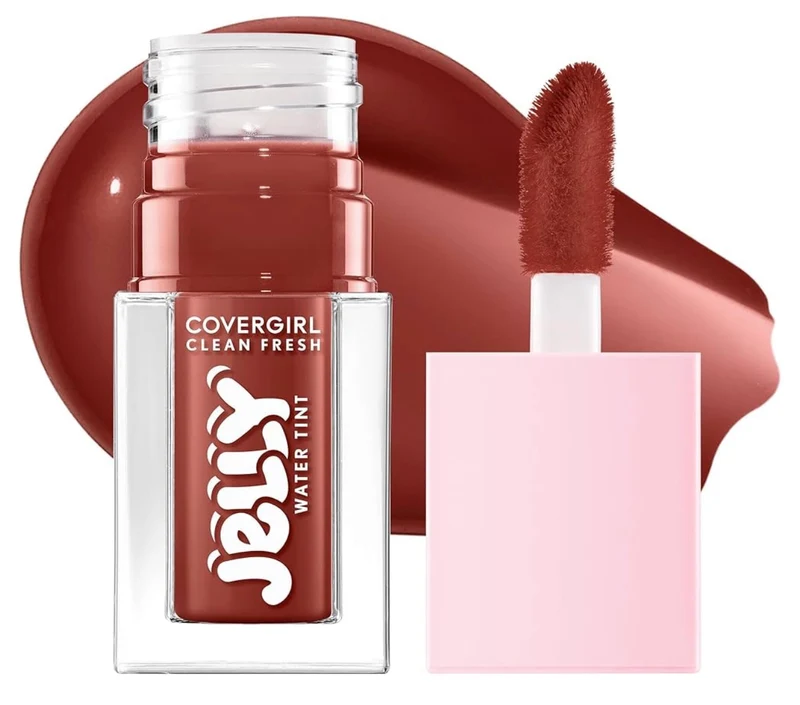 COVERGIRL Clean Fresh Jelly Water Tint, Lip & Cheek Tint, Transfer-Proof, Hydrating - 50 Mulberry Melts - (Mahogany)