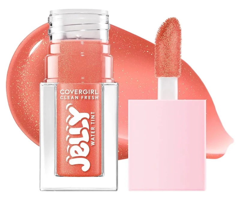 COVERGIRL Clean Fresh Jelly Water Tint, Lip & Cheek Tint, Transfer-Proof, Hydrating - 40 Jelly Nude - (Rosewood Glow)