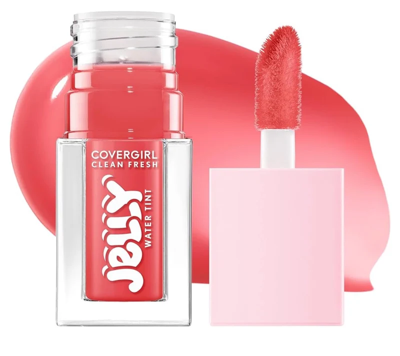COVERGIRL Clean Fresh Jelly Water Tint, Lip & Cheek Tint, Transfer-Proof, Hydrating - 30 Watermelon Splash - (Cool Pink)
