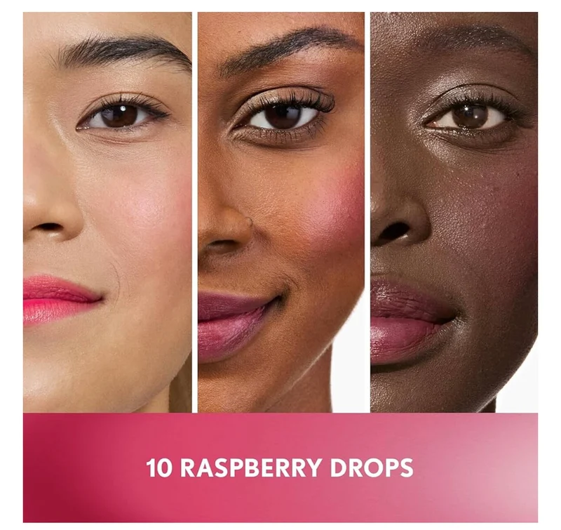 COVERGIRL Clean Fresh Jelly Water Tint, Lip & Cheek Tint, Transfer-Proof, Hydrating - 10 Raspberry Drops - (Raspberry Pink)