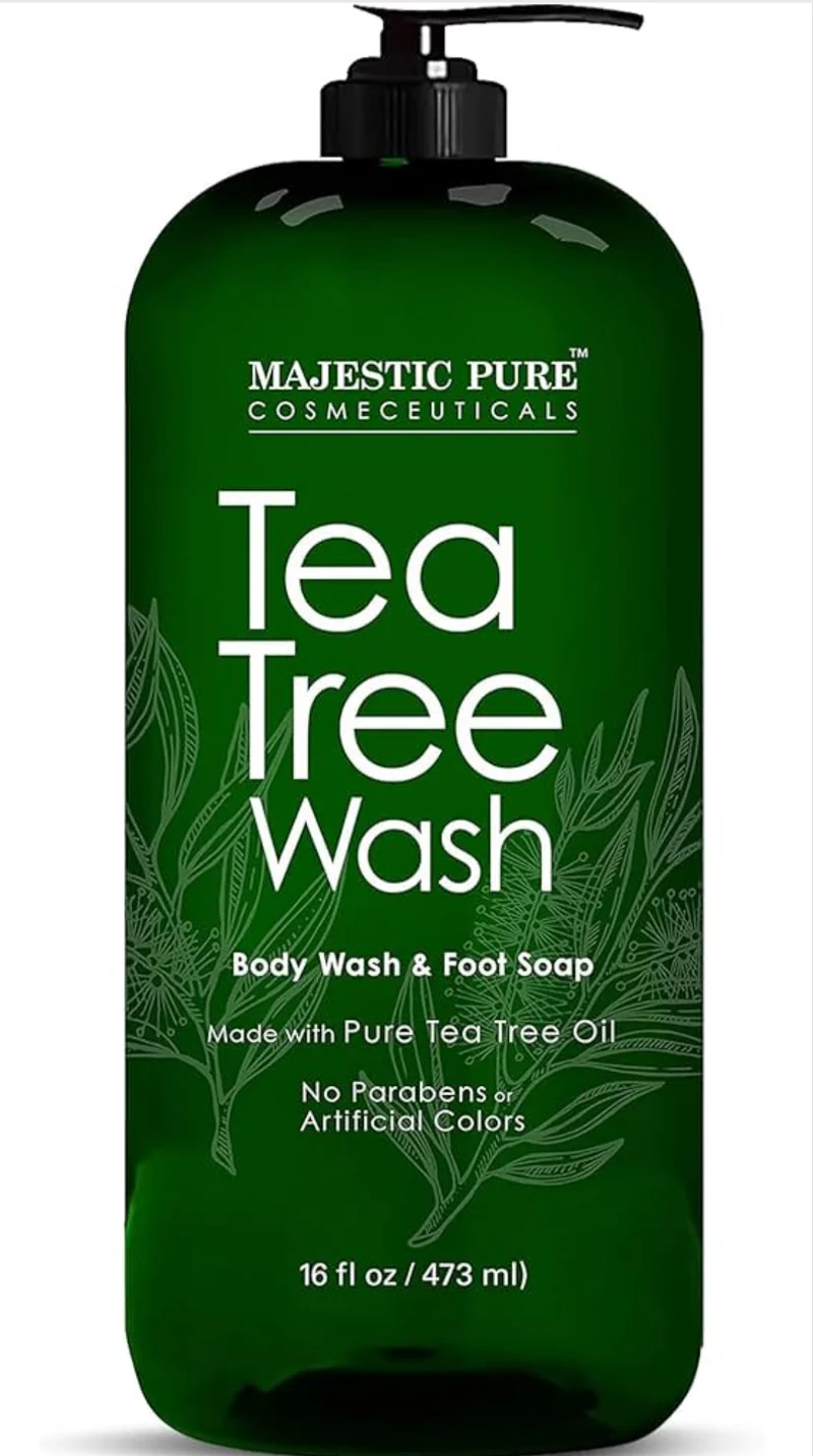 Pure Tea Tree Body Wash - Formulated to Combat Dry, Flaky Skin - Soothes, Nourishes and Moisturizes Irritated, Chapped, Problem Skin Areas - (Packaging may Vary) -16 fl. oz.