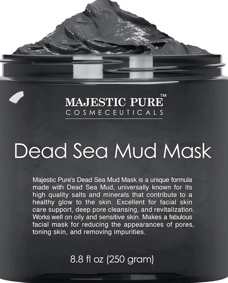 Pure Dead Sea Mud Mask - Natural Face and Skin Care - Helps Reducing Pores and Appearances of Acne and Blackheads - Soothing, and Nourishing - (8.8 oz)