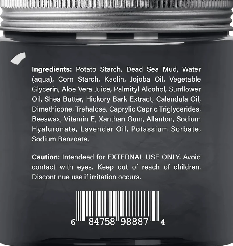 Pure Dead Sea Mud Mask - Natural Face and Skin Care - Helps Reducing Pores and Appearances of Acne and Blackheads - Soothing, and Nourishing - (8.8 oz)