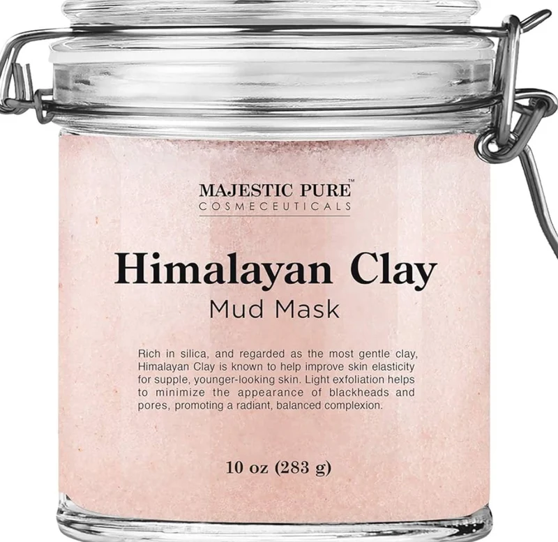 Pure Himalayan Clay Mud Mask for Face and Body Exfoliating and Facial Acne Fighting Mask - Reduces Appearance of Pores (10 oz)