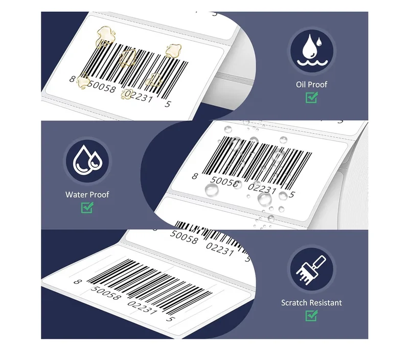 2.25x1.25" Direct Thermal Labels, Permanent Adhesive Barcode Address Label - (1000 Pcs) 1 Roll