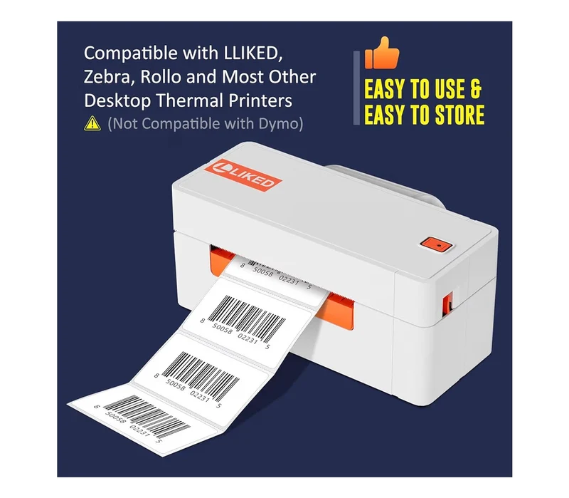 2.25x1.25" Direct Thermal Labels, Permanent Adhesive Barcode Address Label - (1000 Pcs) 1 Roll
