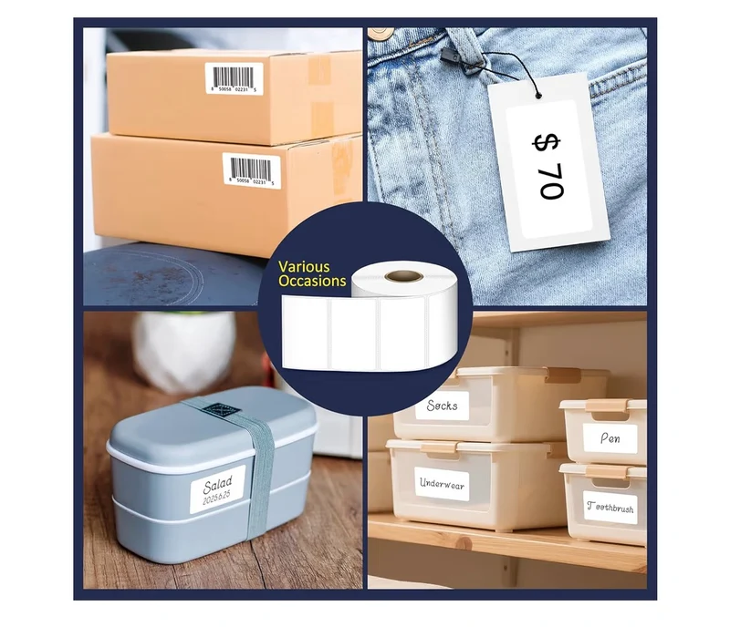 2.25x1.25" Direct Thermal Labels, Permanent Adhesive Barcode Address Label - (1000 Pcs) 1 Roll