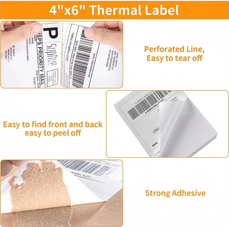 4x6" Shipping Labels Thermal Printer Stickers - (250 Sheets)