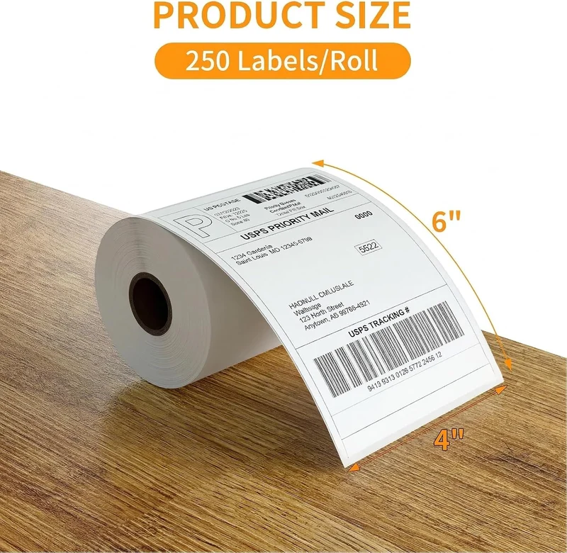 4x6" Shipping Labels Thermal Printer Stickers - (250 Sheets)