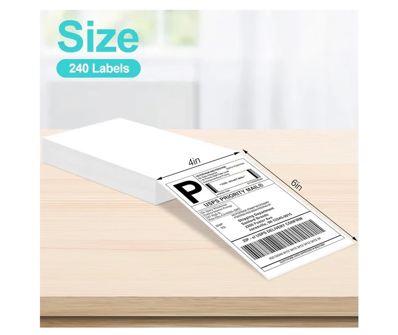 Thermal Labels 4X6 inches - Shipping Labels, Strong Adhesive - (240 Sheets)