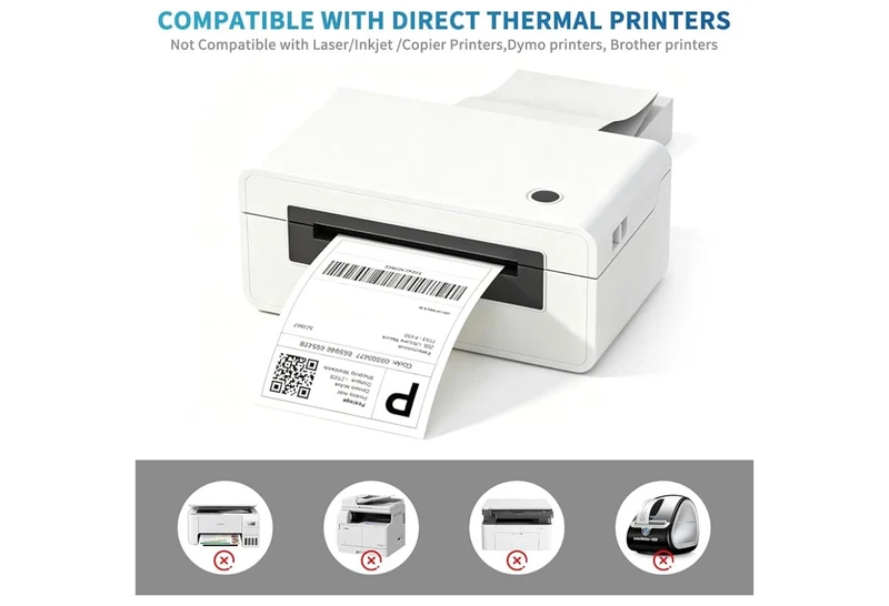 Fanfold 4 x 6" Direct Thermal Labels White Perforated Shipping Labels, 500pcs - 1 Stack