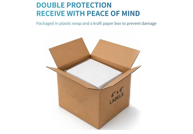 Fanfold 4 x 6" Direct Thermal Labels White Perforated Shipping Labels, 500pcs - 1 Stack