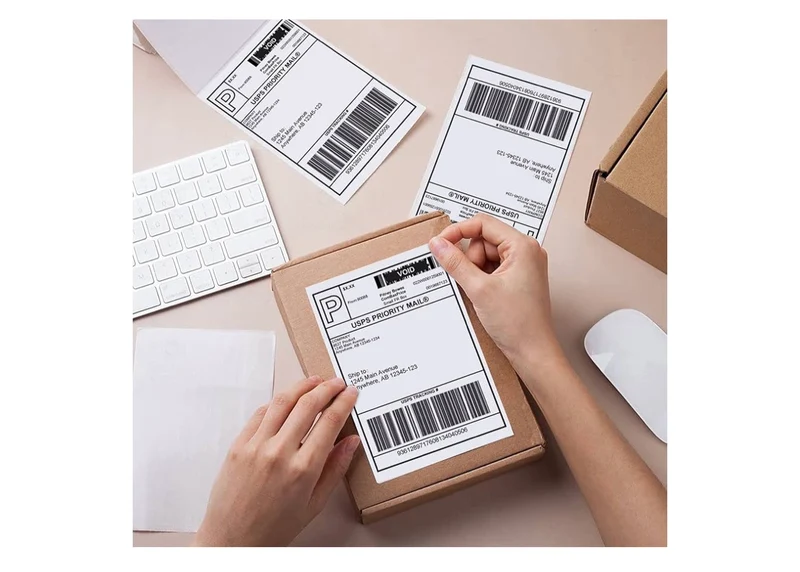 Fanfold 4 x 6" Direct Thermal Labels White Perforated Shipping Labels, 500pcs - 1 Stack