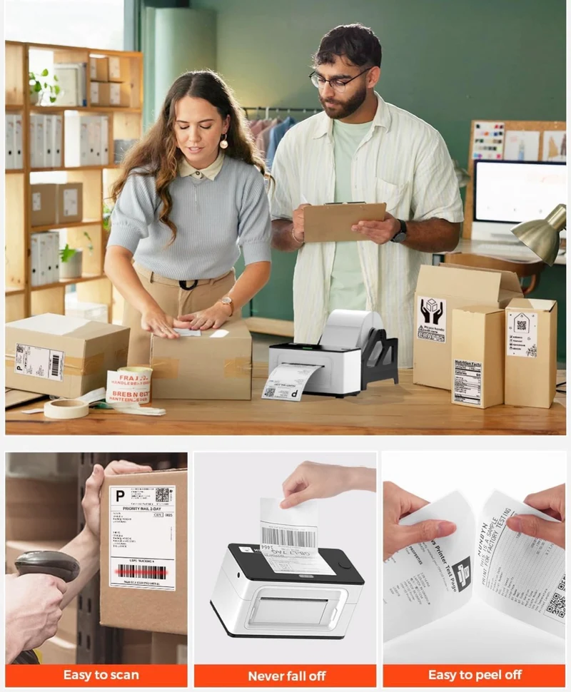Thermal Shipping Labels, 4x6” for Thermal Printer, 1000 Sheets- (2 Rolls) - Commercial Grade