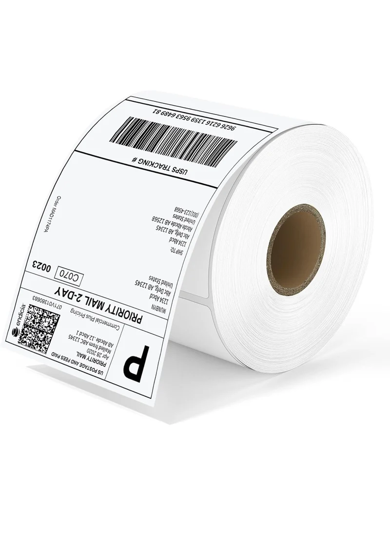 Thermal Shipping Labels, 4x6” for Thermal Printer, 1000 Sheets- (2 Rolls) - Commercial Grade