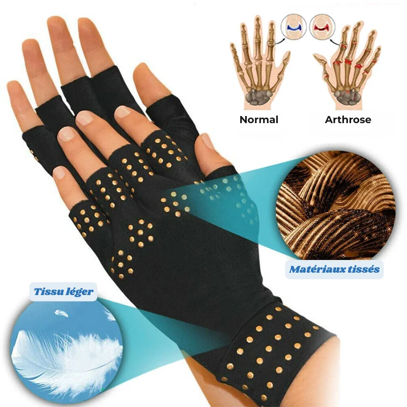 Gants Thérapeutiques Magnétiques Anti-Douleurs Articulaires