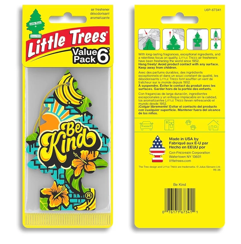 LITTLE TREES Car Air Freshener | Hanging Tree Provides Long Lasting Scent for Auto and Home - (Be Kind)