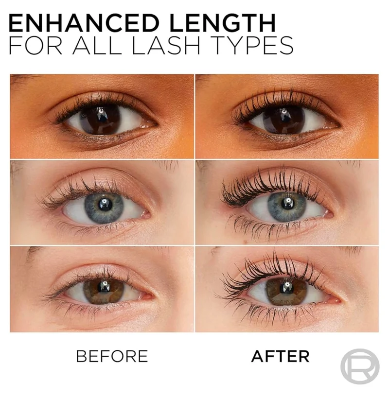 L’Oreal Paris Makeup Original Telescopic Mascara, Separating Mascara Volume and Length Formula, Washable - (Black Brown) 0.27 Fl Oz., 1 Count