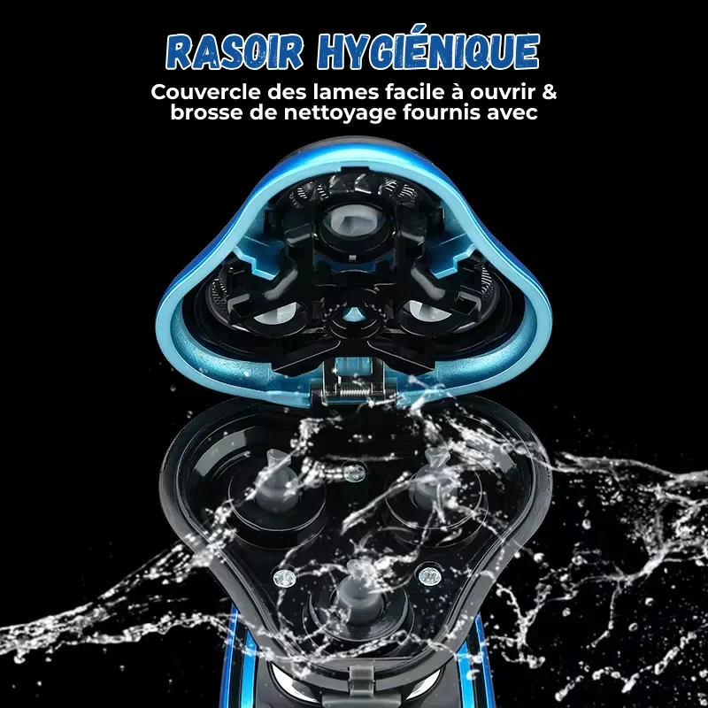 Rasoir Électrique 3-en-1 Étanche Rechargeable