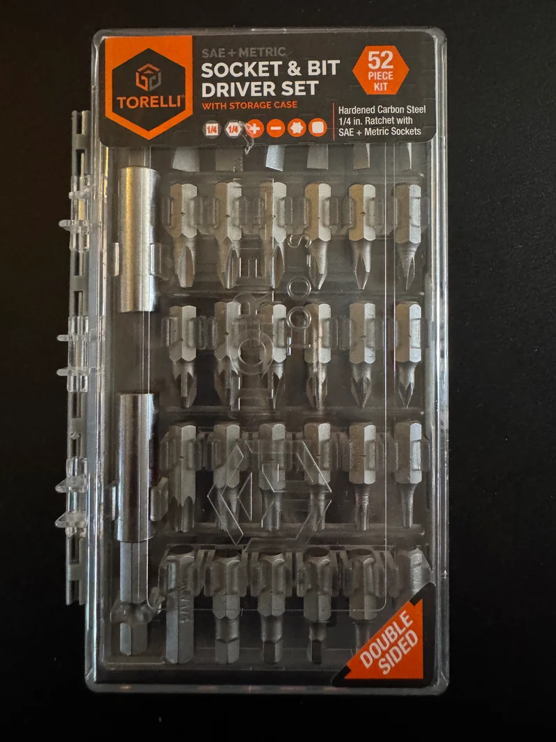 Torelli 52 Piece Socket & Bit Driver Set SAE Metric Toolkit