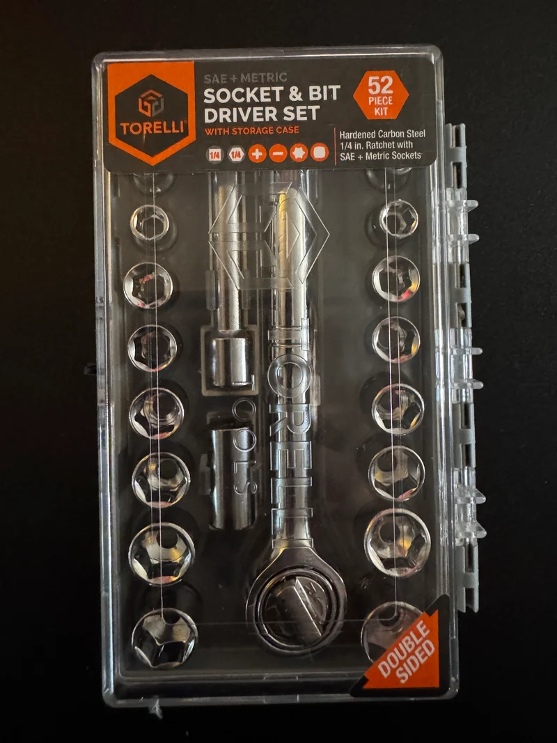 Torelli 52 Piece Socket & Bit Driver Set SAE Metric Toolkit